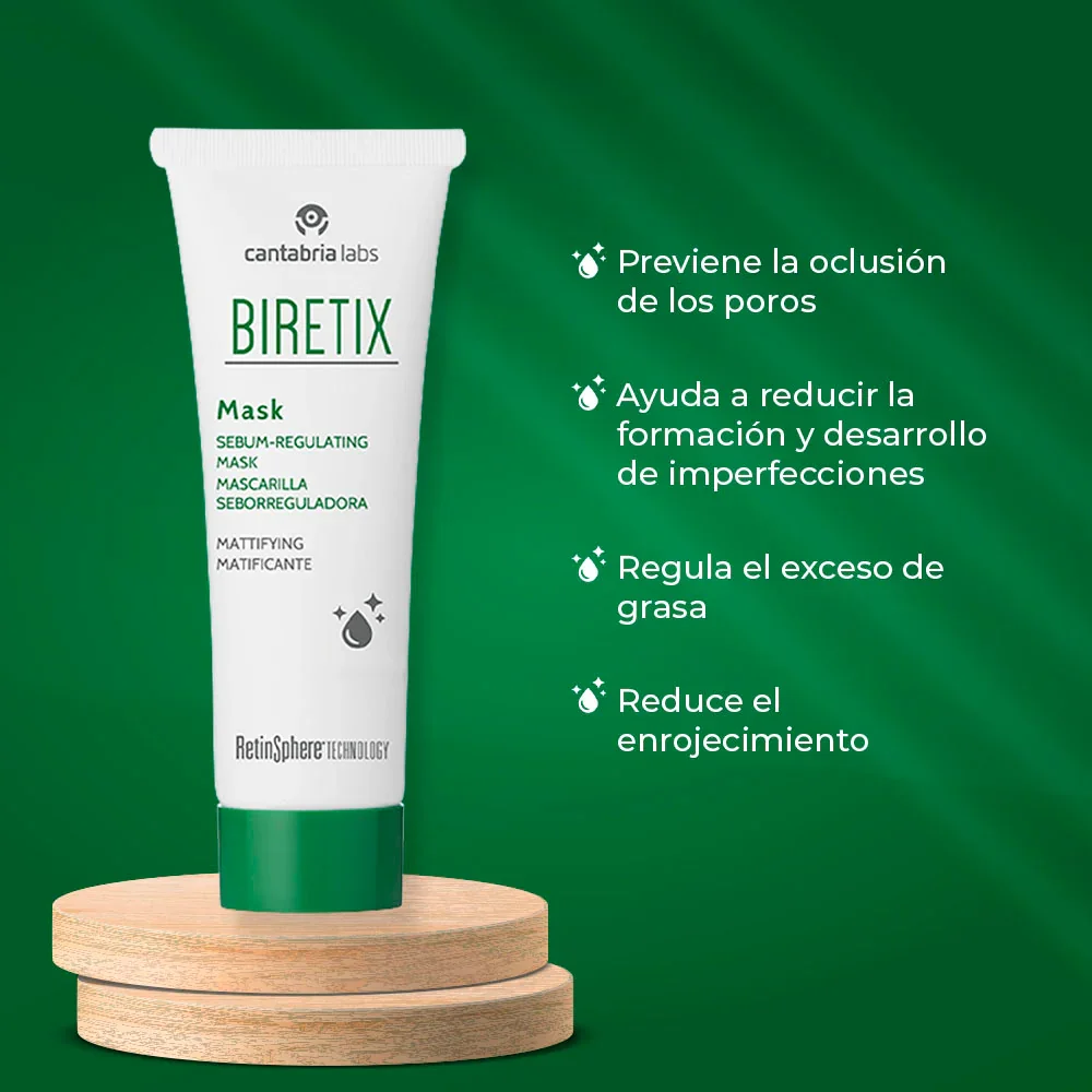 Biretix Mascarilla Seborreguladora 25ml CANTABRIA® - Image 3