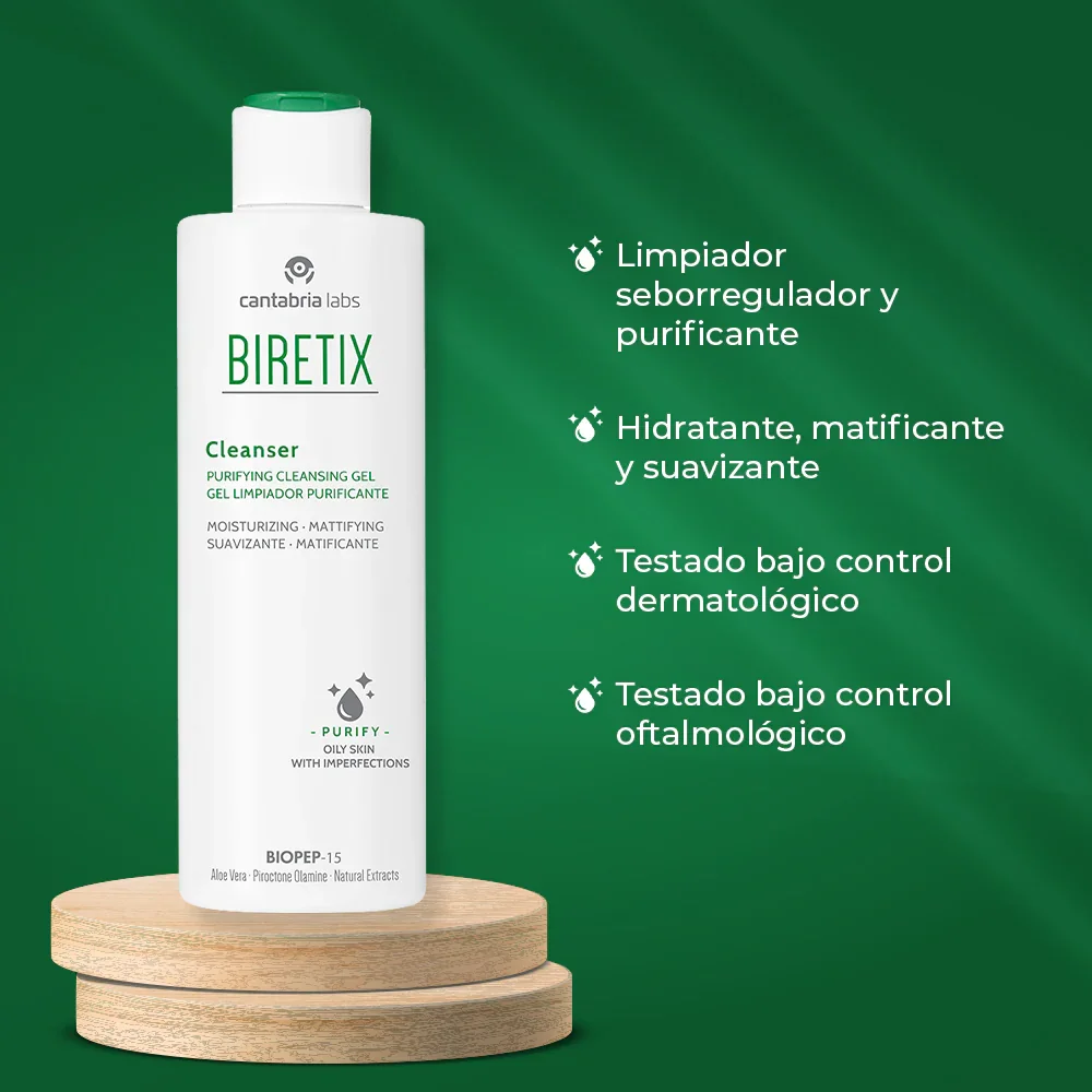 Biretix Cleanser Gel Limpiador Purificante 200ml CANTABRIA® - Image 3