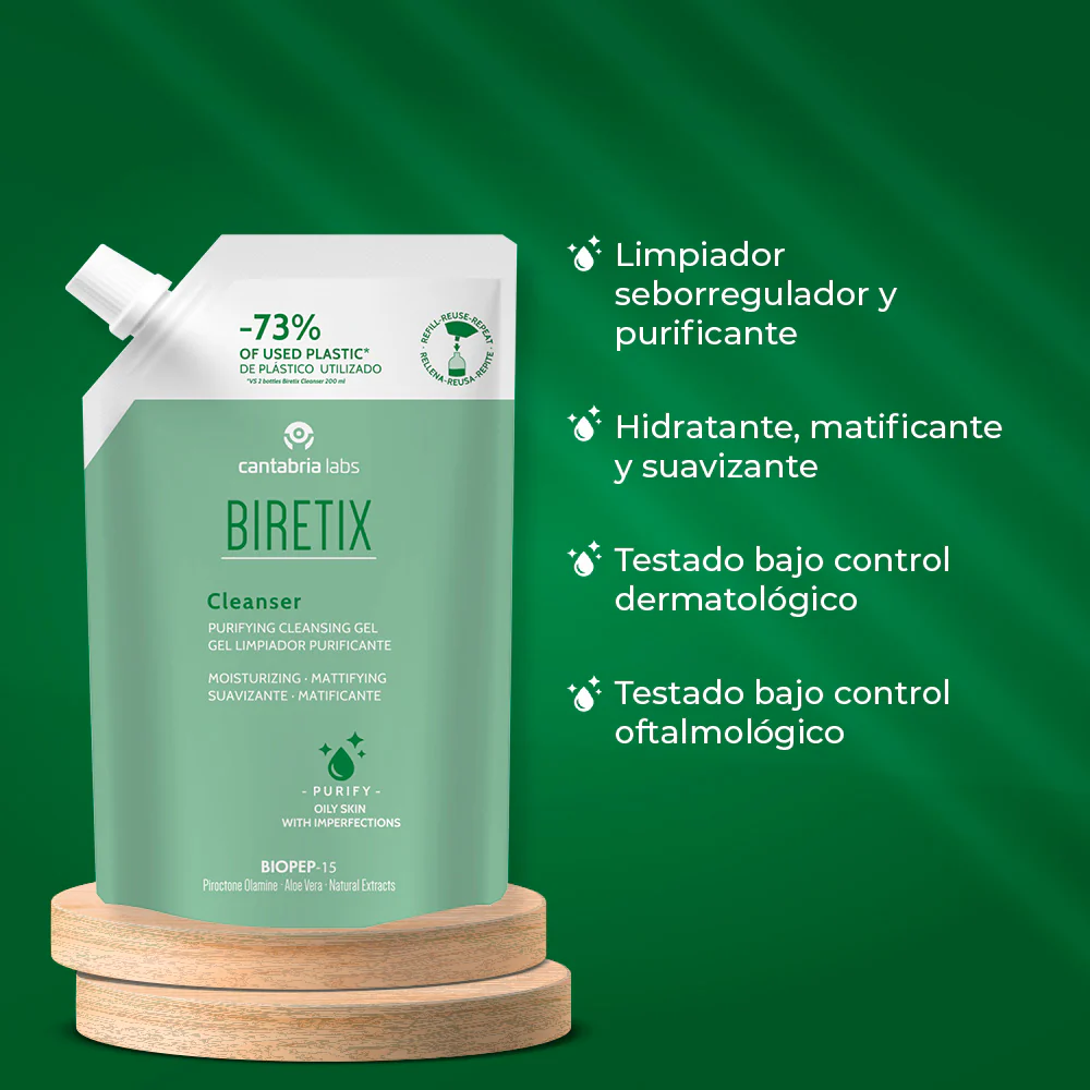 Biretix Cleanser Gel Limpiador Refill 400ml CANTABRIA® - Image 3