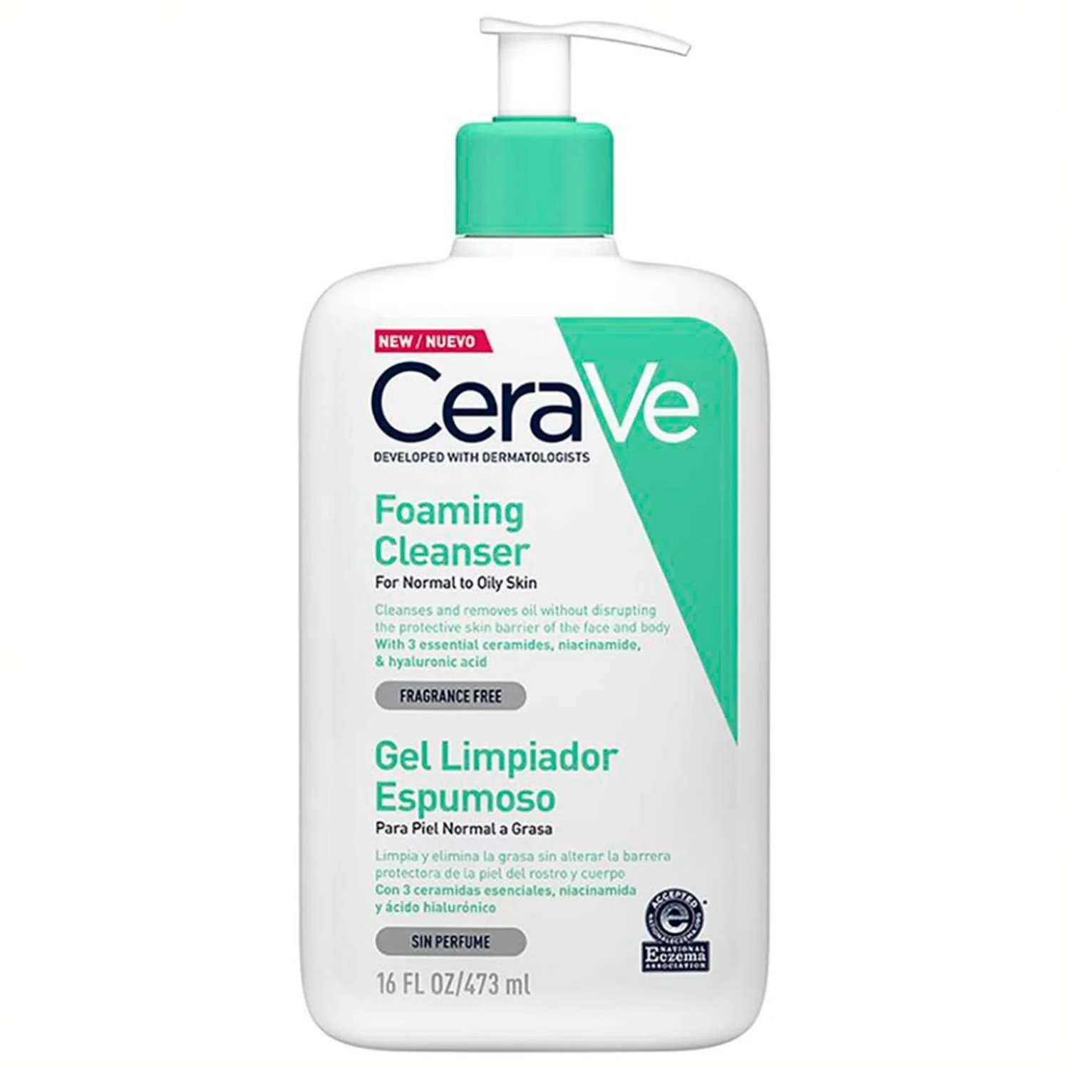 Gel Limpiador Espumoso Piel Normal a Grasa 473ml CERAVE®