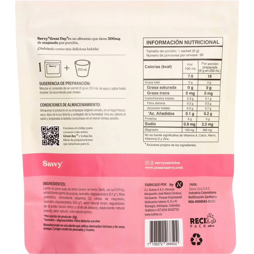 Citrato de magnesio | Great Day® limonada rosada 180g - Image 3