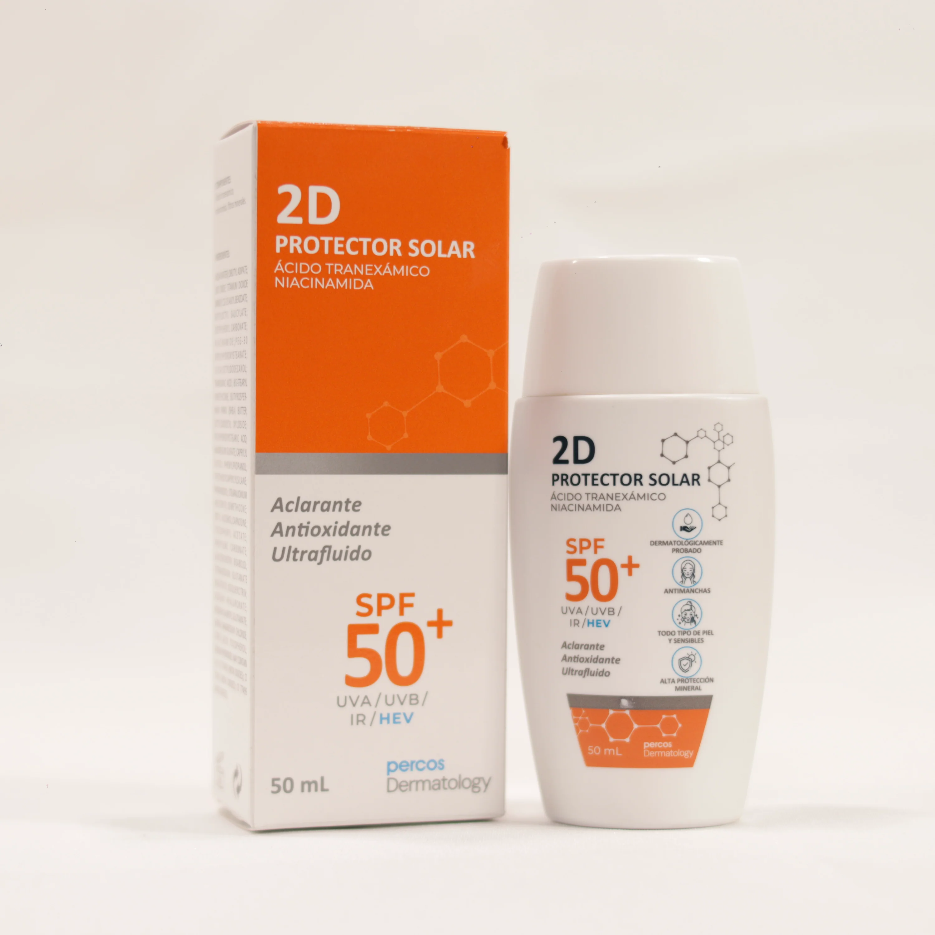 Dermatology 2D Protector Solar SPF50 50ml Percos® - Image 2