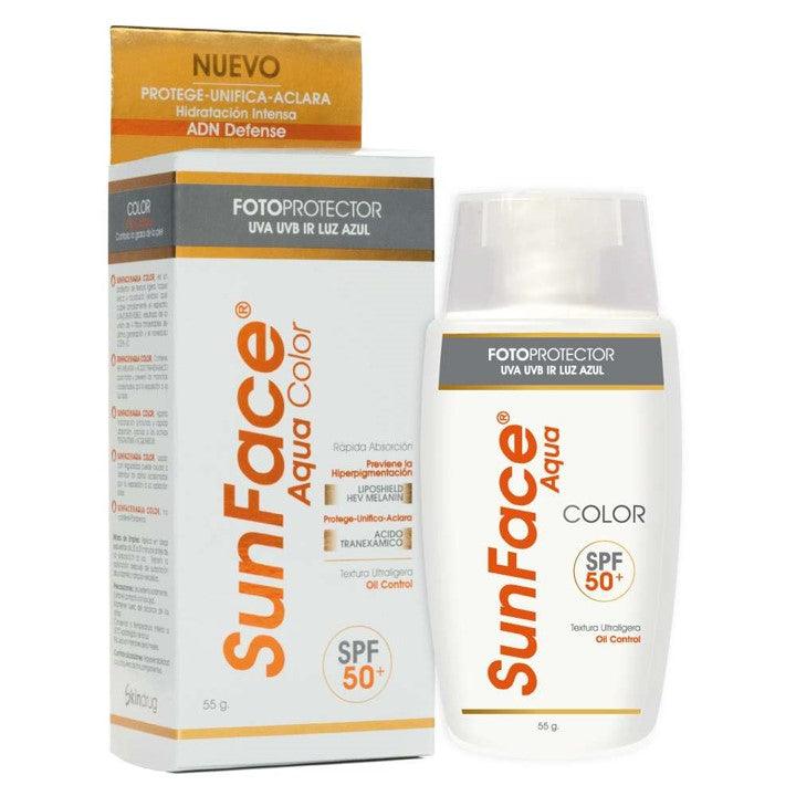 Fotoprotector Sunface Aqua Color SPF50+ 55gr SKINDRUG®