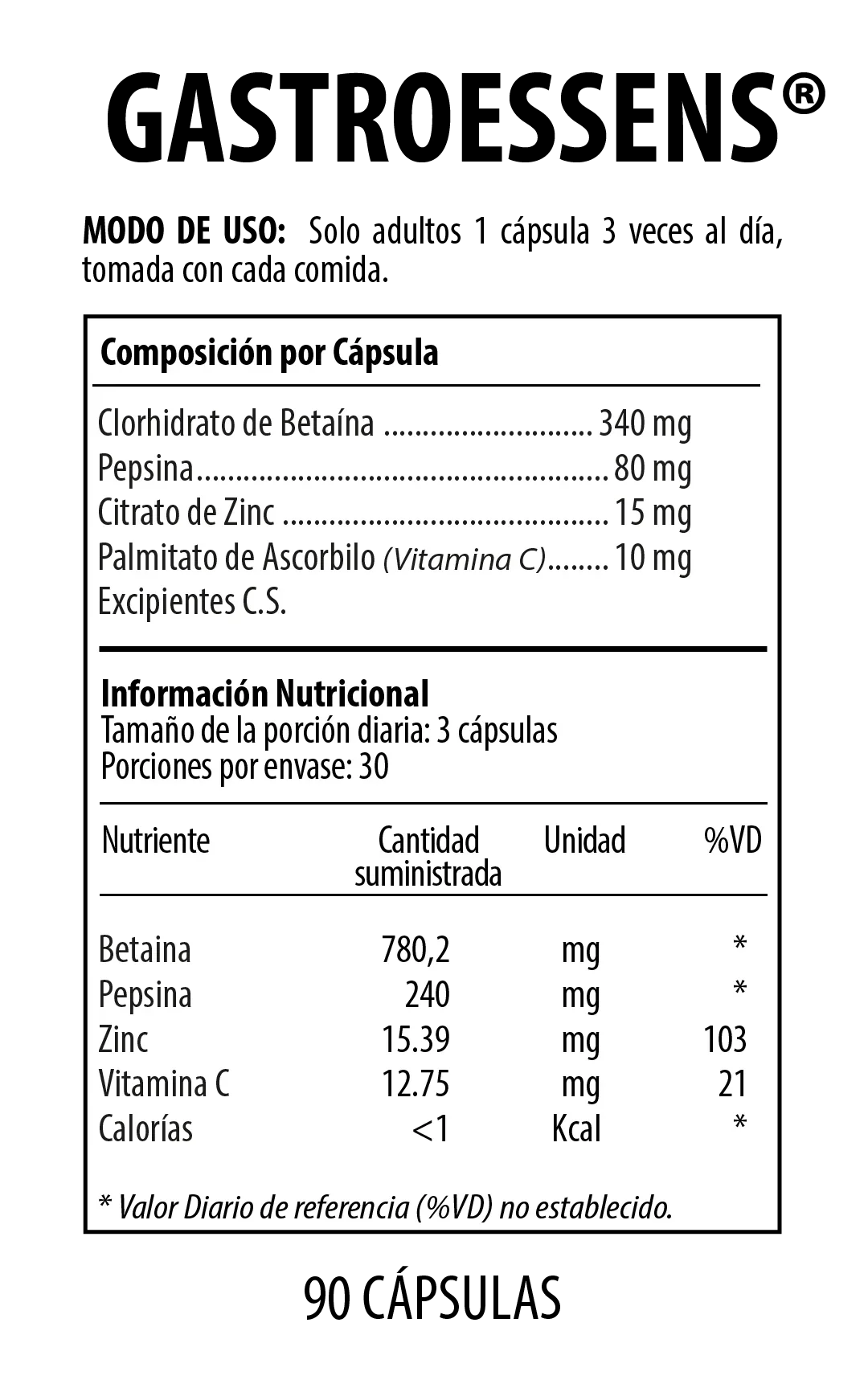 Gastroessens Suplemento Dietario 90 Cápsulas NUTRABIOTICS® - Image 2