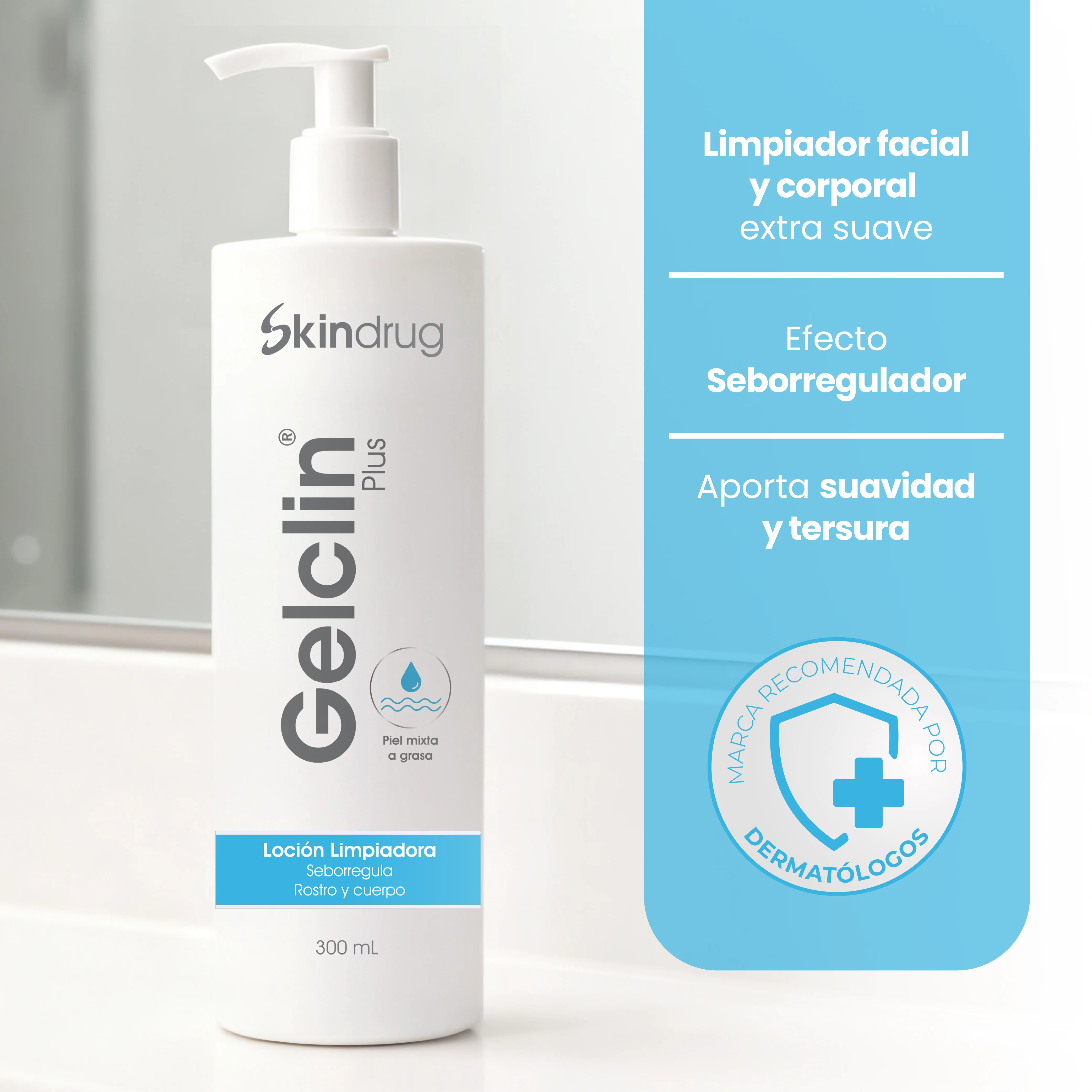 Gelclin Plus Limpiador Facial 280ml SKINDRUG® - Image 2