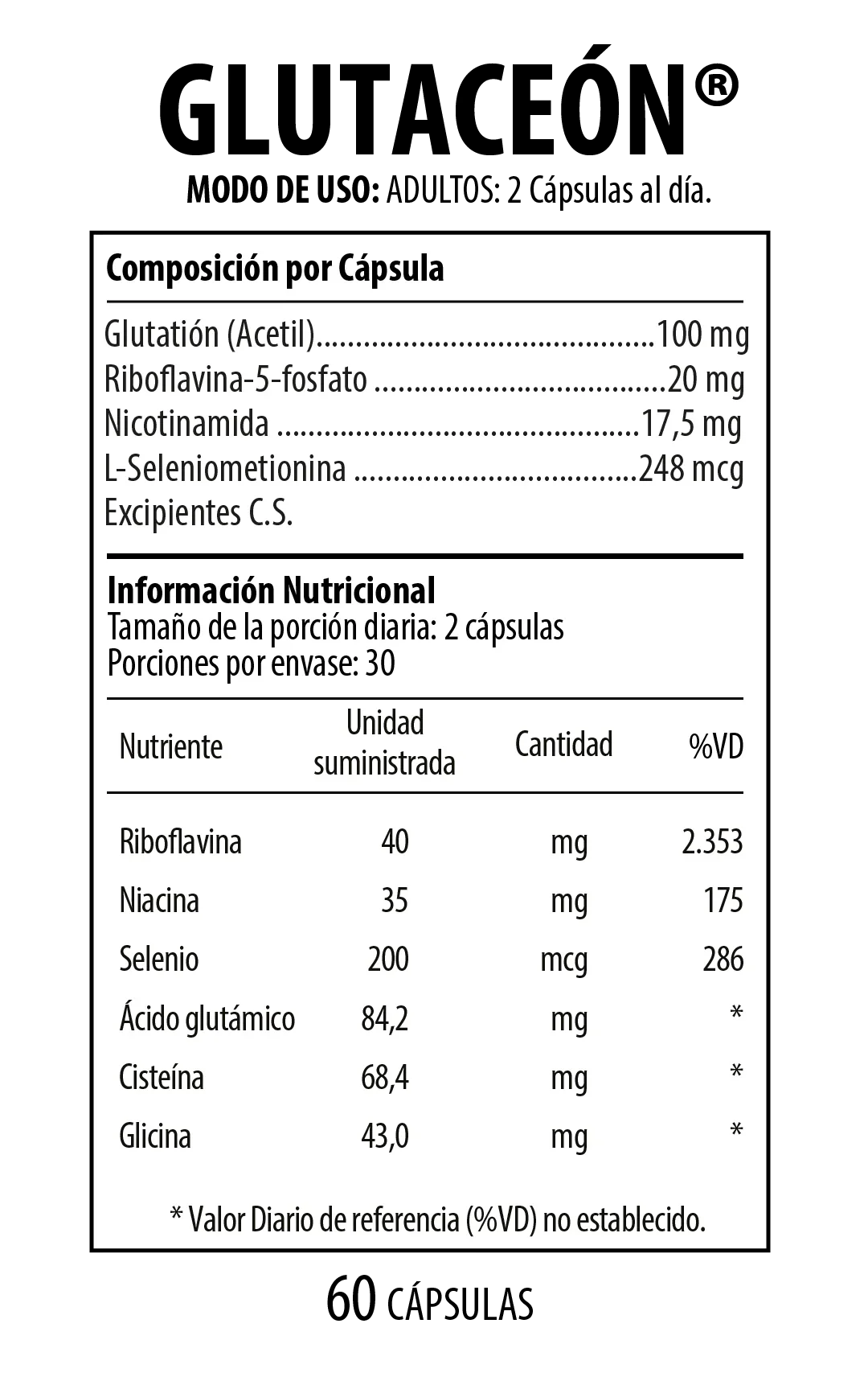 Glutaceón Suplemento Dietario 60 Cápsulas NUTRABIOTICS® - Image 2