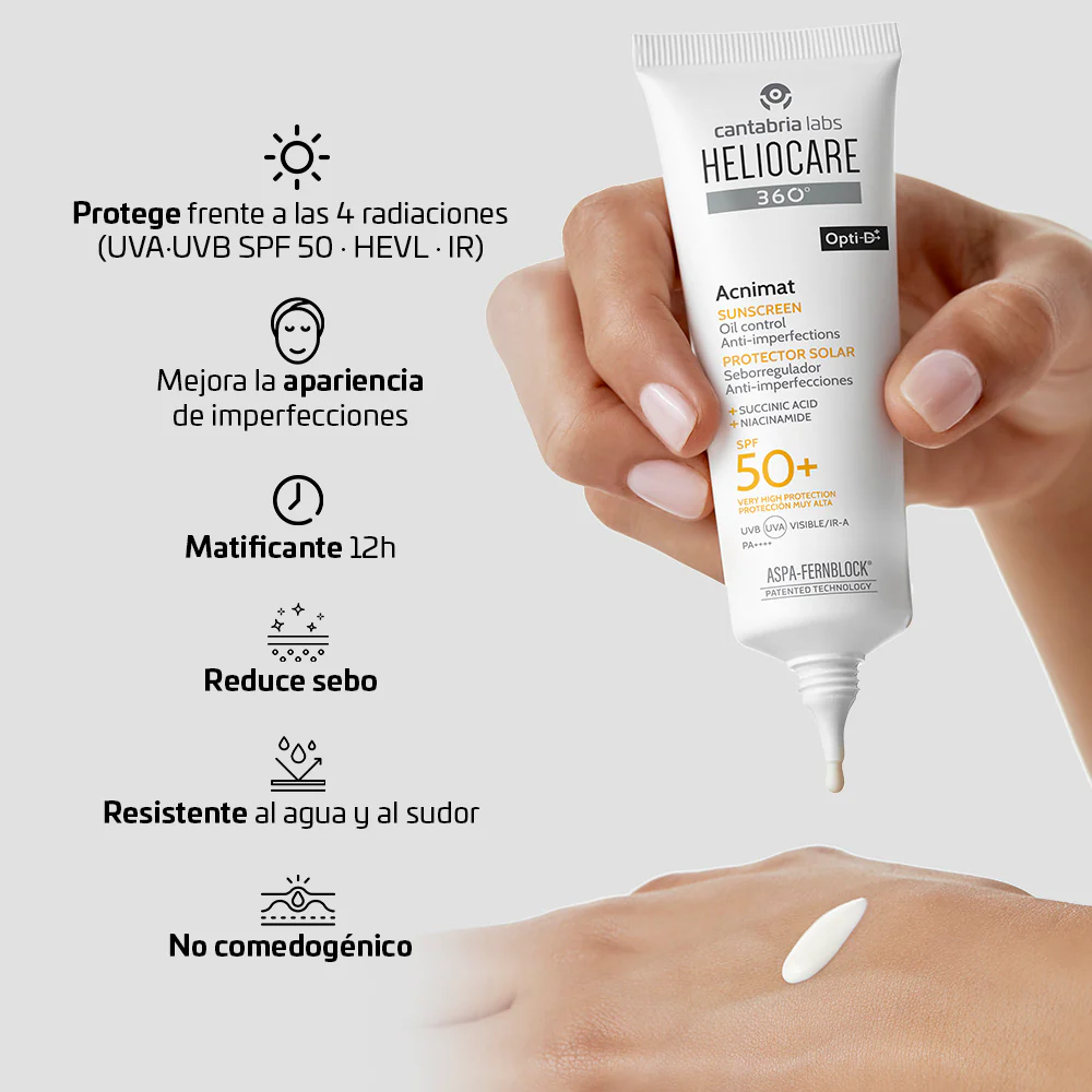 HELIOCARE 360º Acnimat Protector Solar SPF50+ 50ML CANTABRIA® - Image 3