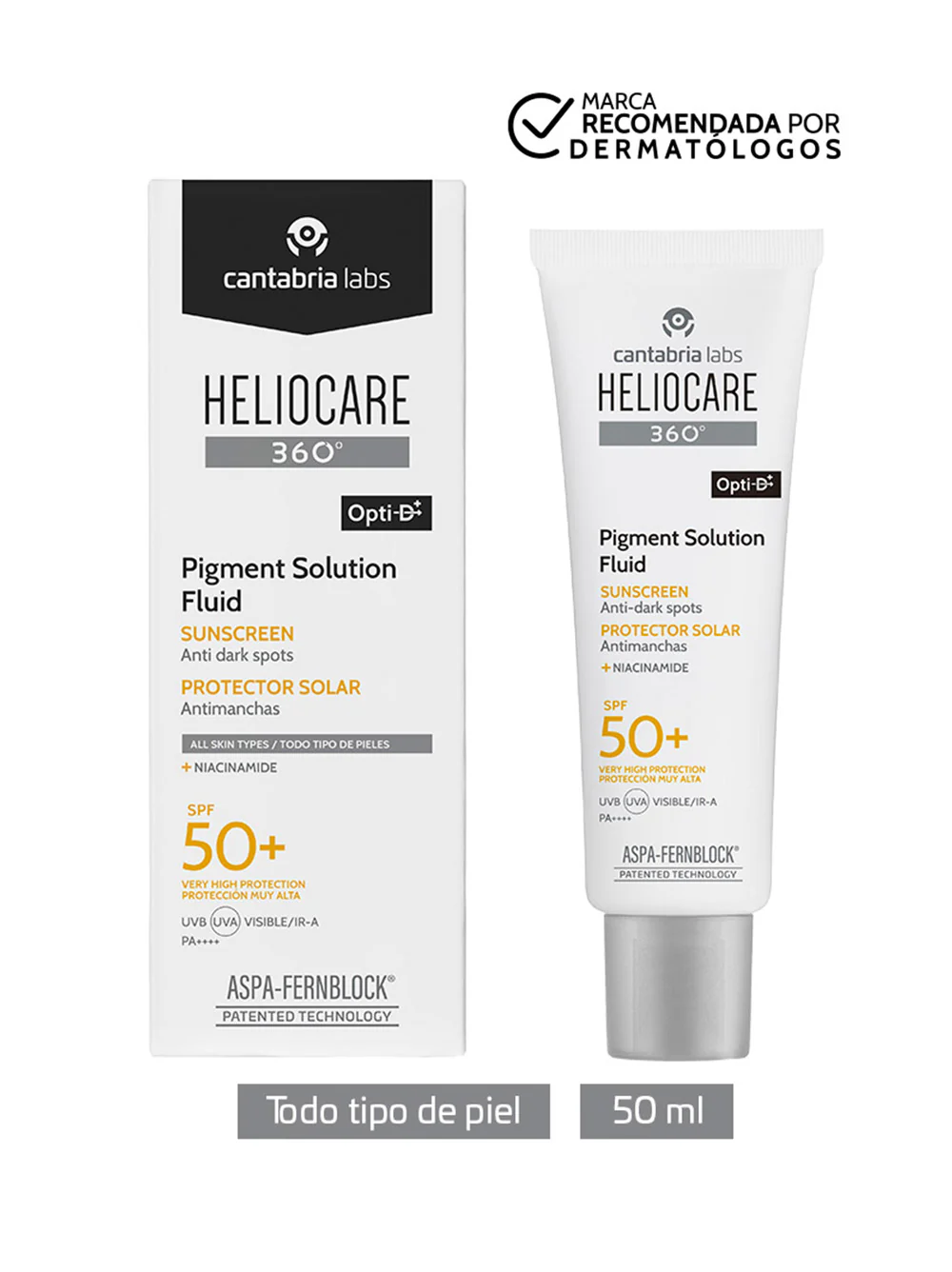 Heliocare 360° Pigment Solution Fluid Fotoprotector SPF50+ 50ml CANTABRIA® - Image 2