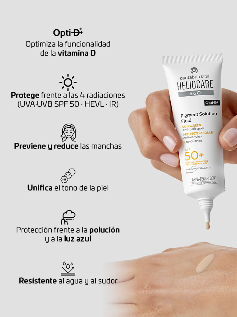 Heliocare 360° Pigment Solution Fluid Fotoprotector SPF50+ 50ml CANTABRIA® - Image 3