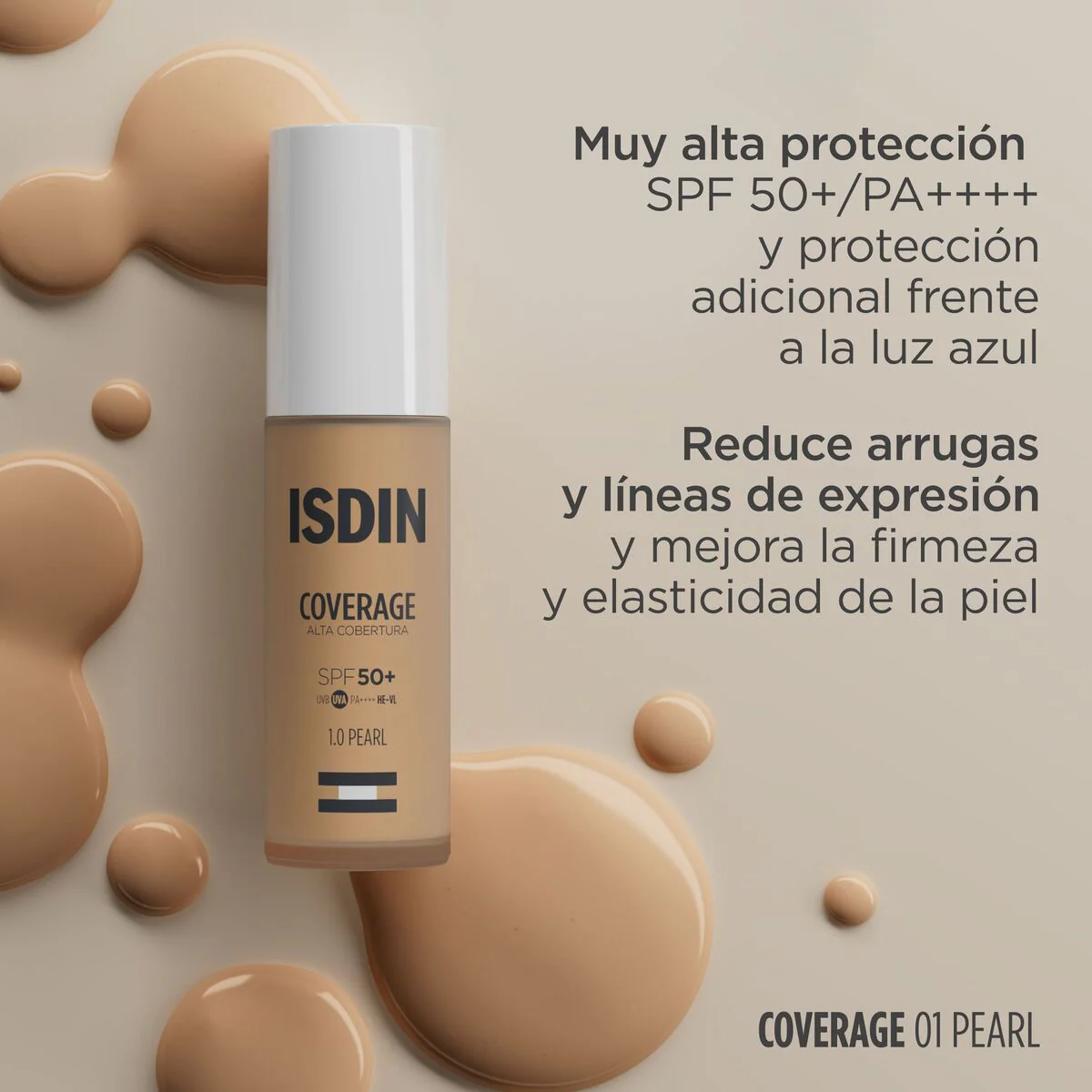 Coverage Base de Maquillaje Tono 1.0 Pearl SPF 50+ x 30g ISDIN - Image 2