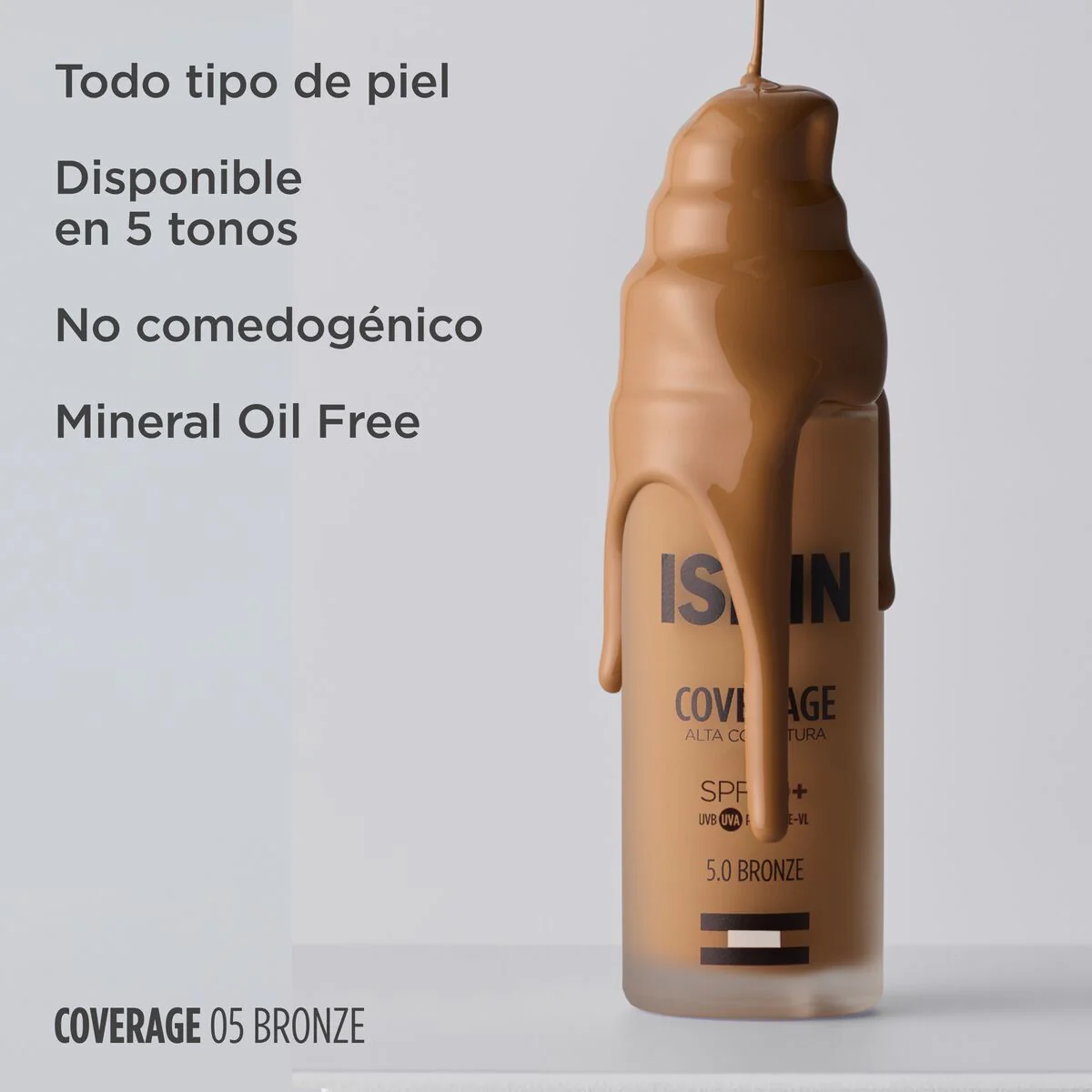 Coverage Base de Maquillaje Tono 5.0 Bronze SPF 50+ x 30g ISDIN - Image 3