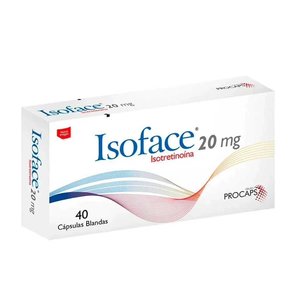 Isoface Isotretinoína 20mg 40 Cápsulas PROCAPS®