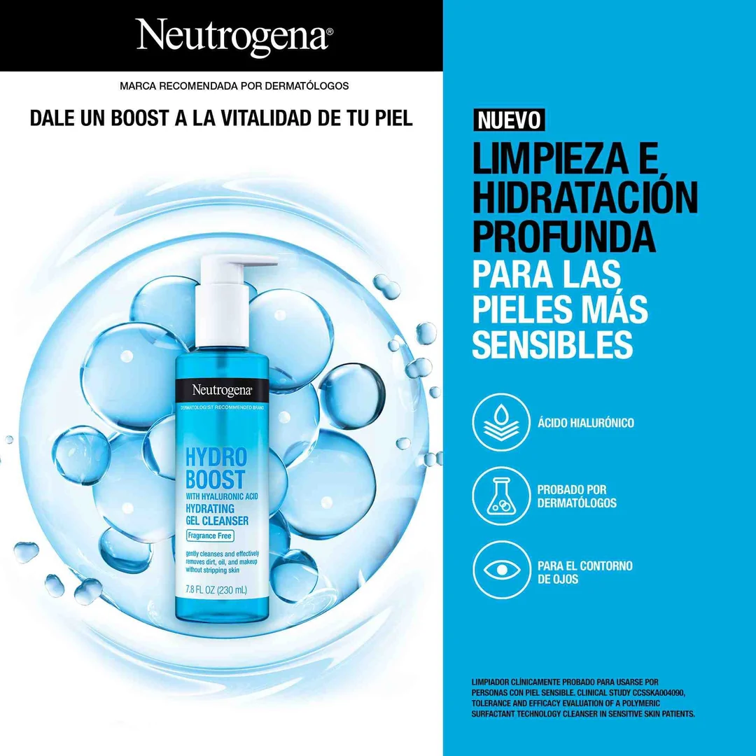 Gel Limpiador Facial Hydro Boost® Sin Fragancia 230ml Neutrogena® - Image 7