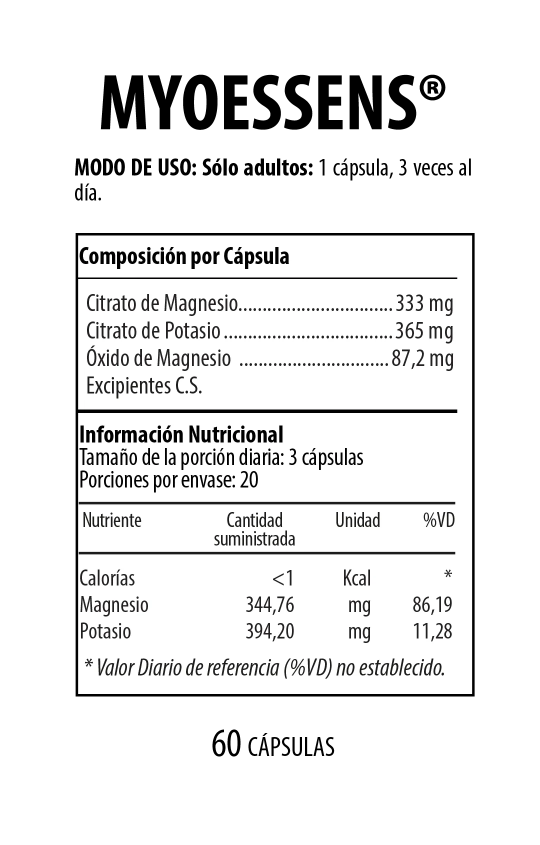Myoessens Suplemento Dietario 60 Cápsulas NUTRABIOTICS® - Image 2