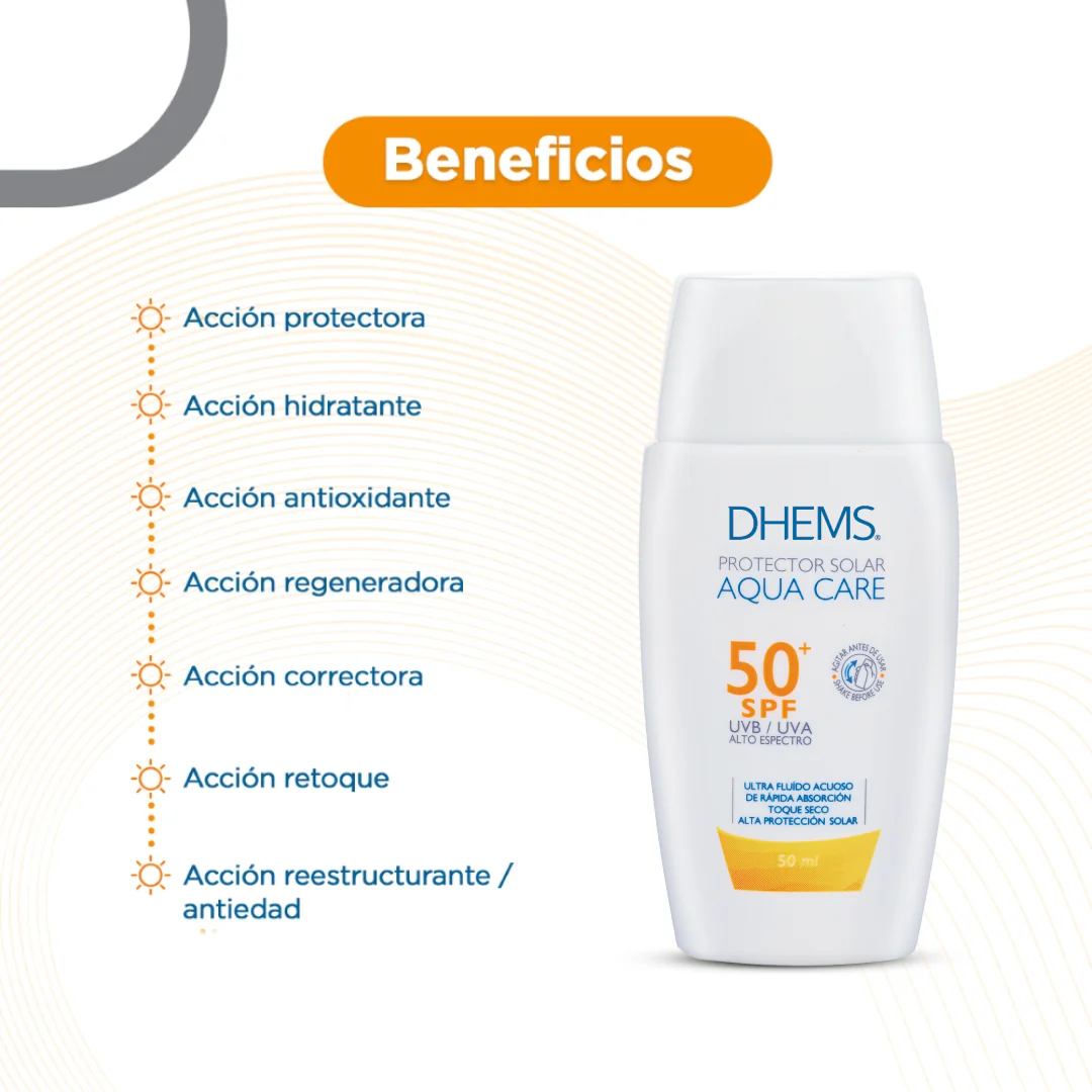 Aqua Care Protector Solar SPF50+ 50ml DHEMS® - Image 3