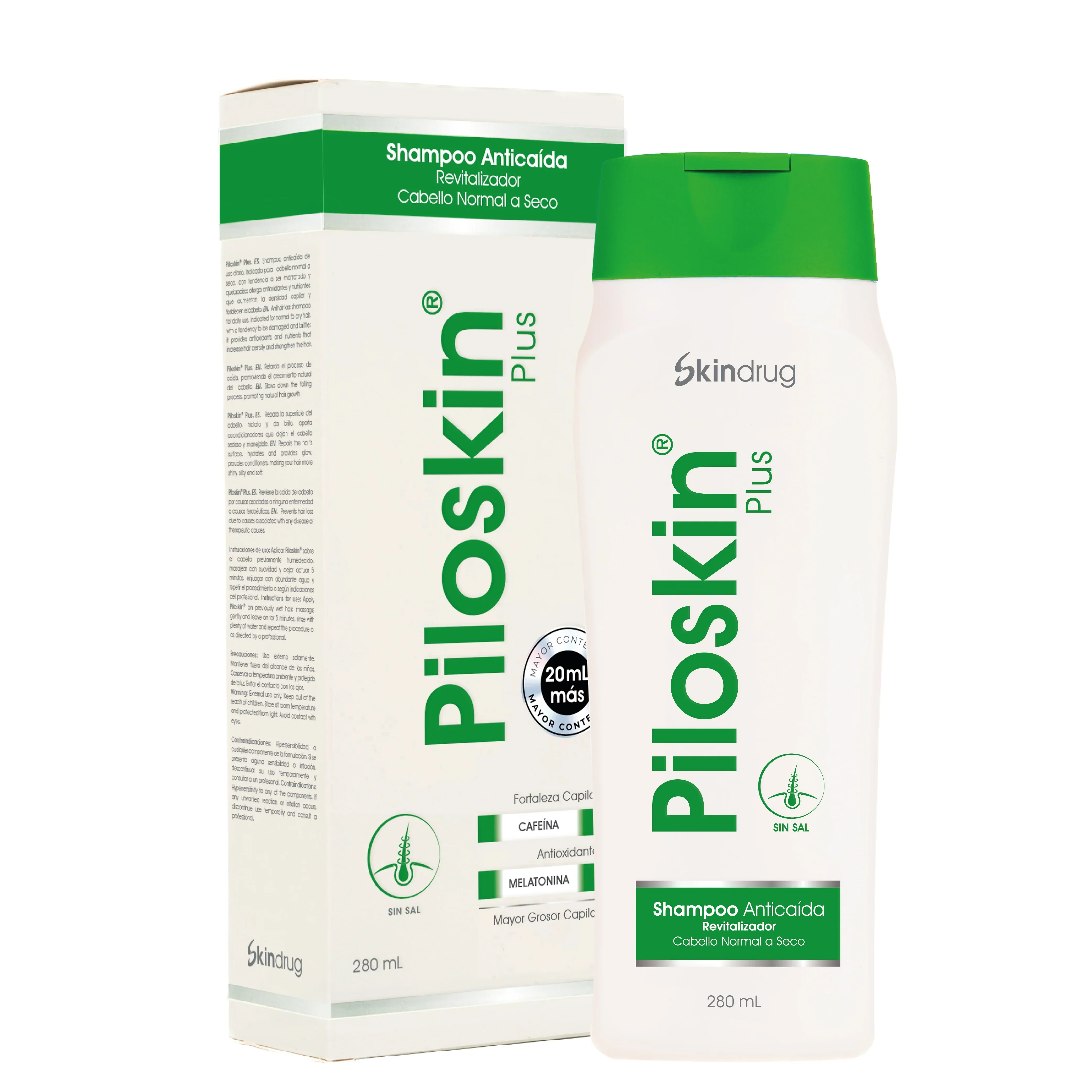 Piloskin Plus Champú Anticaída 280ml SKINDRUG®