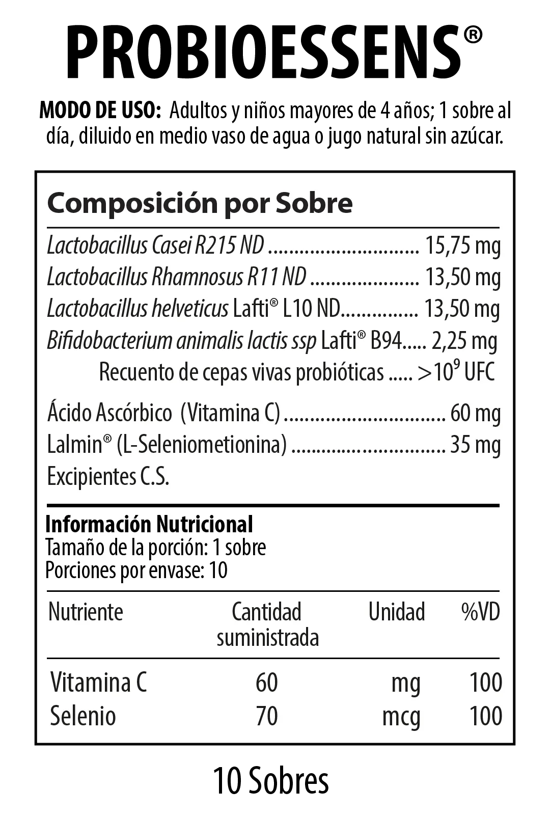 Probioessens Suplemento Dietario 30 Sobres NUTRABIOTICS® - Image 2