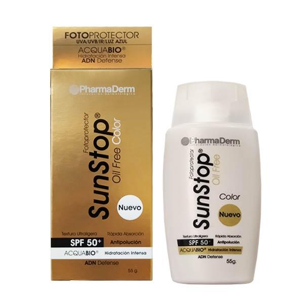 Fotoprotector Sunstop Oil Free Color SPF50+ 55gr PHARMADERM®