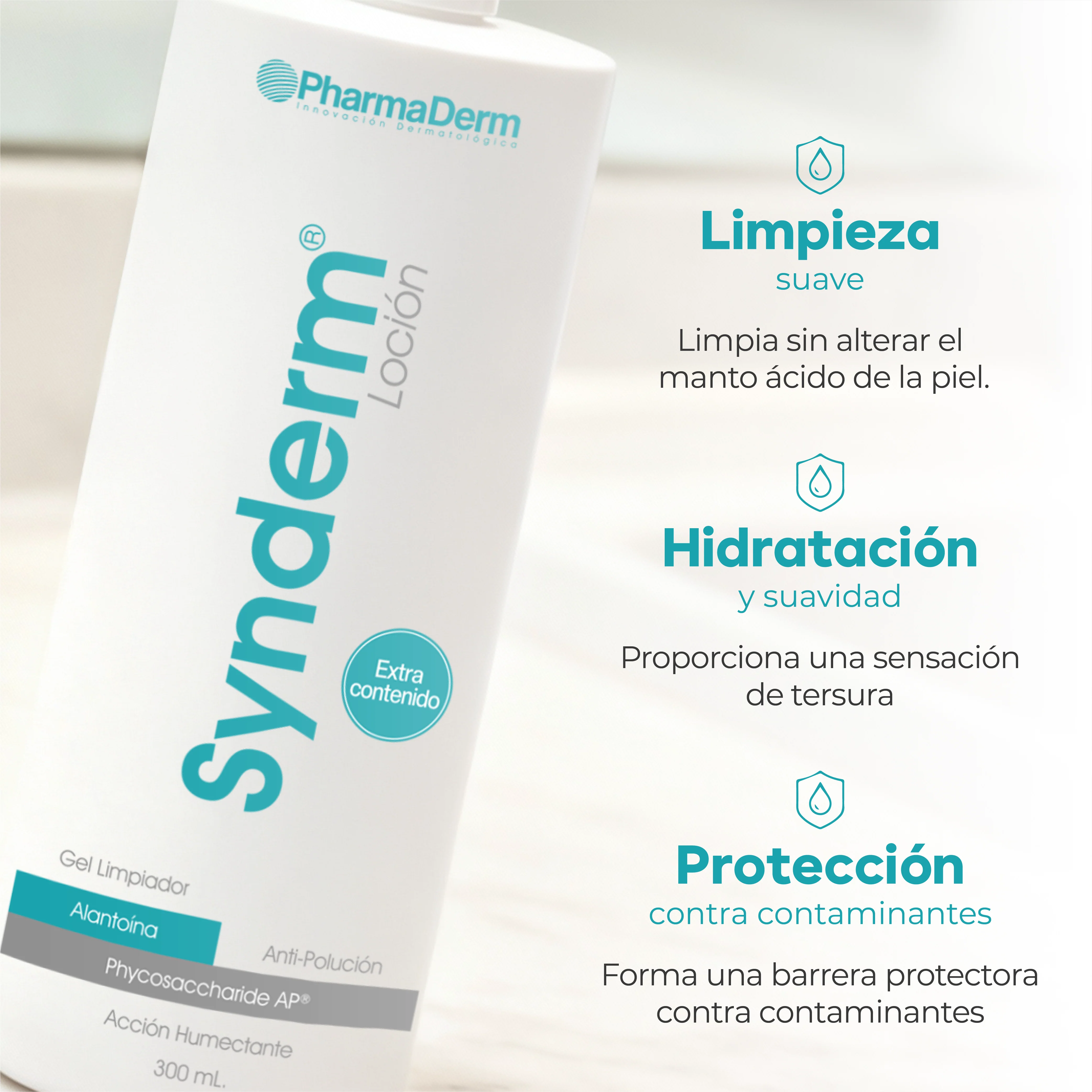 Synderm Loción Limpiador Suave 280ml PHARMADERM® - Image 3